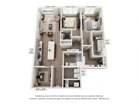 a floor plan of a 1 bedroom floor plan with a bathroom and a living room